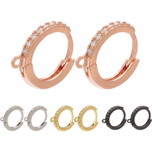 1 Pair Women Fashion Round Crystal Earrings for Women DIY Handmade Jewelry Accessories Simple Earrings Jewelry Gifts