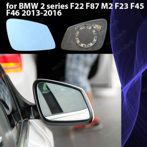 1pcs Electric Wing Left & Right Mirror Glass for BMW 2 series F22 F87 M2 F23 F45 F46 218d 220d 220i 2013-2016 Blue Heated