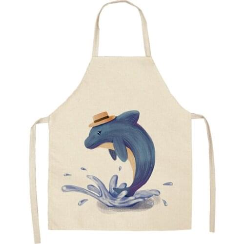 1 PCS Cartoon Animal Pattern Kitchen Aprons for Woman Home Linen Sleeveless Aprons Kitchen Cooking Baking Bibs Cleaning Tools