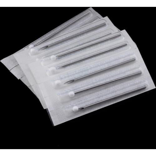 10pcs Steel Piercing Tattoo Needles Nose Lip Ear Sterile Needle For Beauty Body Jewelry 14G 1.6mm Tools