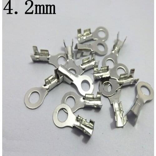 100pcs 4.2mm Copper Circular Splice Terminal Wire Naked Connector Sell At A Loss USA Belarus Ukraine
