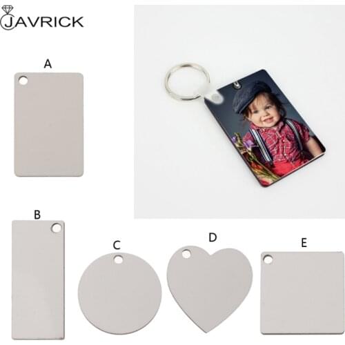 12Pcs DIY Sublimation Wooden Hard Board Key Rings Double Printable White Blank MDF Key Chain Heat Transfer Jewelry Making