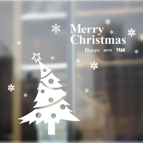 2016 Merry christmas happy new year tree window stickers xmas41 snowflake glass decorative wall stickers decals