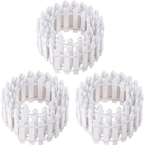 3 Pcs 90x5cm Mini Wooden Fences for Miniature Fairy Garden Ornament Small Wood Picket Fence DIY Craft Micro Landscaping N0PA