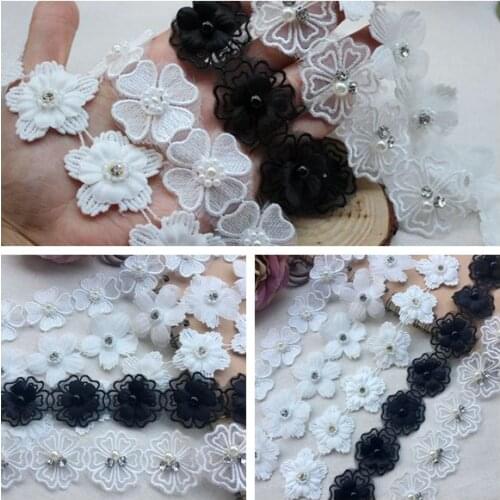 5yards New handmade beaded lace flower cloth lace lace water soluble embroidery DIY clothing wedding jewelry accessories FT016