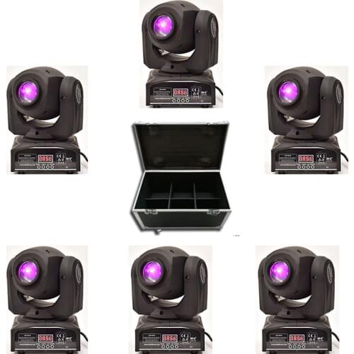 6pcs/lot with a flightcase LED 30W Spot Gobo Moving Head Light LED Stage Lighting Disco Light Professional Stage DJ DMX512