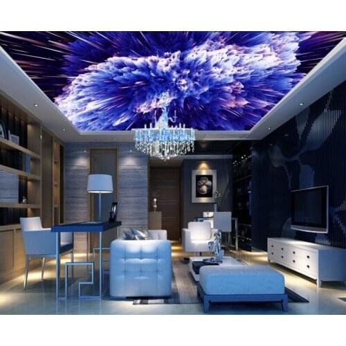 Abstract dynamic colorful radiant fashion ceiling mural 3d ceiling murals wallpaper