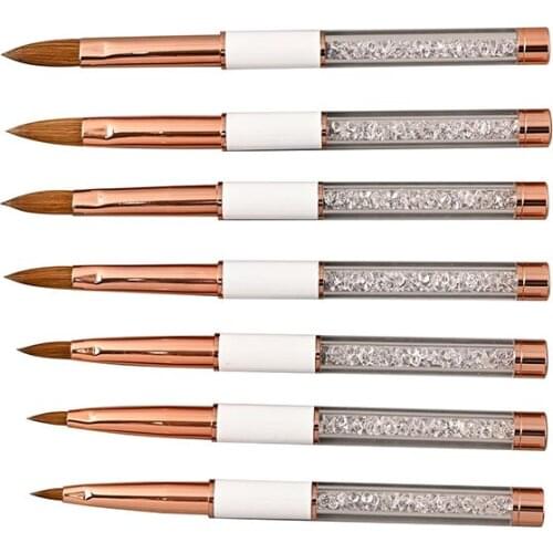 Kolinsky Acrylic Oval Nail Brush UV Gel Polish Nails Lining Pen Gradient Nail Gel Builder Crystal Carving Dotting Drawing Tools