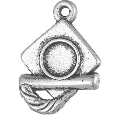 Skyrim DIY Jewelry Making Accessories Craft DIY Handmade Jewelry Findings Luxury Graduation Cap&Diploma Charm Floating Pendants