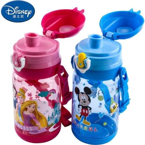 Disney Baby Feeding Bottle Cartoon Disney Princess Lovely Eco-friendly With lid Portable Hiking Portable lift rope Bottle 530ML