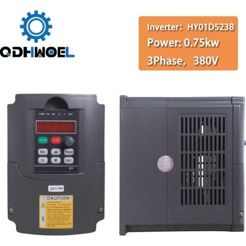 0.75KW VFD Variable frequency inverter 3 phase 380V for CNC spindle motor speed control