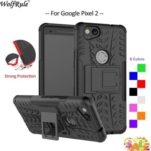 For Cover Google Pixel 2 Case WolfRule TPU & PC Holder Armor Bumper Protective Back Phone Case For Google Pixel 2 Cover 5