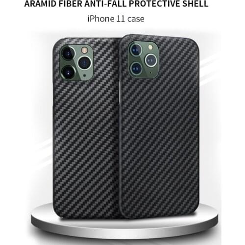 Real Pure Carbon Fiber Phone Case For Iphone11/11pro/11ProMax Ultra-Thin Anti-Fall Hard Business Cover Case Aramid Fiber Shell