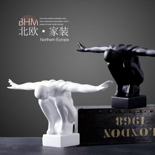 Black and white series of abstract crafts people study the living room cabinet diving decoration