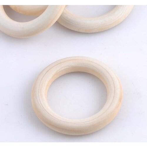 5pcs 50mm wood teething beads - Wooden Ring 34mm - Great for Jewelry, Teethers, Ring Toss Games and More MT1441X