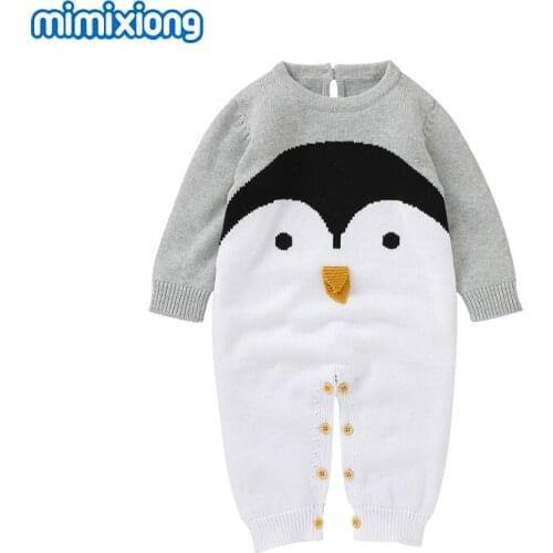 Baby Knitting Rompers Cute Cartoon Pattern Newborn Girls Boys Jumpsuits Clothes Autumn Long Sleeve Infantil Bebes Overalls 0-18M