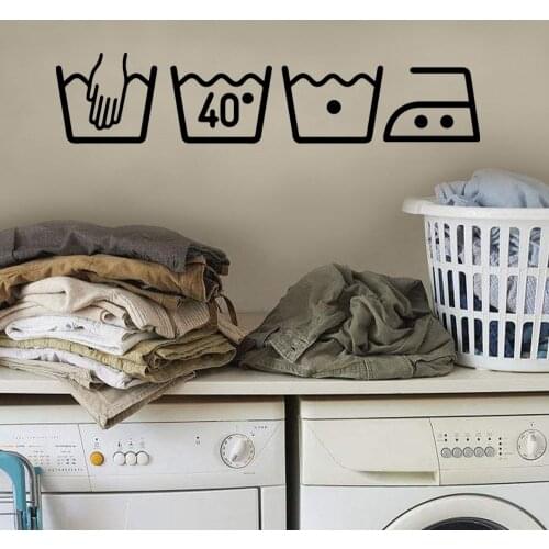 Hot Sale Washing Machine Removable Art Vinyl Wall Sticker Laundry Room Home Decoration Mural