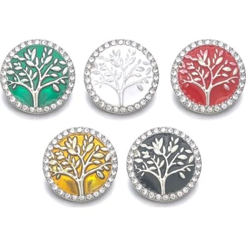 Hot w189 Tree 3D 18mm 20mm Metal Snap Button For Bracelet Necklace Interchangeable Jewelry Women Accessorie Findings