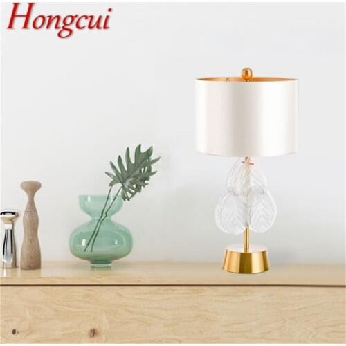 Hongcui Modern Table Lamps LED Desk Light Bedside Glass Home Decorative for Bedroom Living Room Office Study