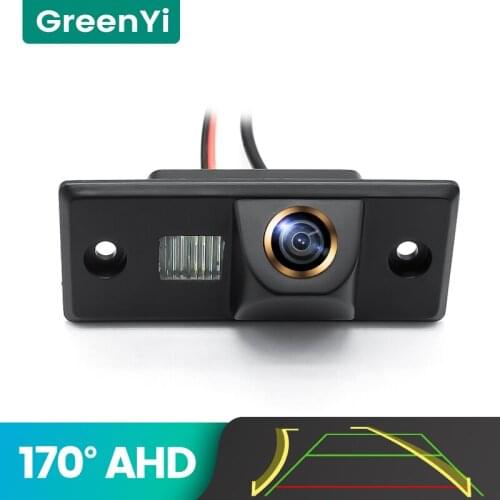 GreenYi Trajectory 170° AHD Car Rear View Camera for VW SKODA FABIA SANTANA POLO TIGUAN TOUAREG PASSAT Vision Reverse 4 Pin