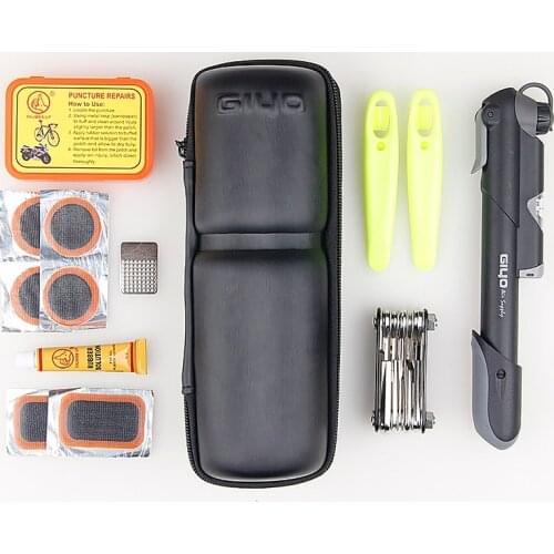 Bicycle Repair Kits Bag Kettle Cages Portable Cycling Tire Tube Repair Tools Multifunction Tool Set Bike Pump