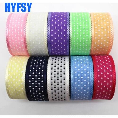 New 1 '25mm lace ribbon 10y/20y polka dot chiffon DIY handmade material gift wrap hair bow Wedding gift package