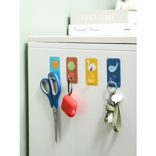 Punch-free hook sticky hook household cartoon wall hanging bathroom seamless strong viscose door back kitchen sticky hook