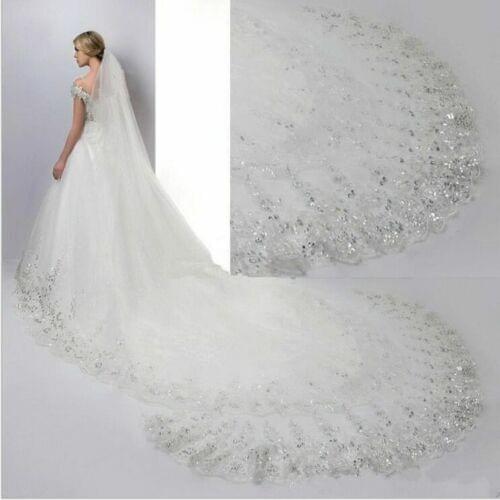 Hot selling Fashion Style Wedding Veil Long Lace Edge Wedding Bridal Veils Wedding Accessories with Comb