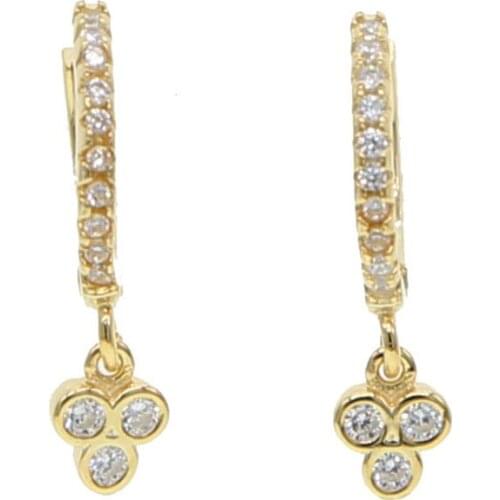 Fashion New Style Gold Color Dangle Earrings 925 Sterling Silver For Women Girls Party Simple Exquisite Zircon Earring Jewelry