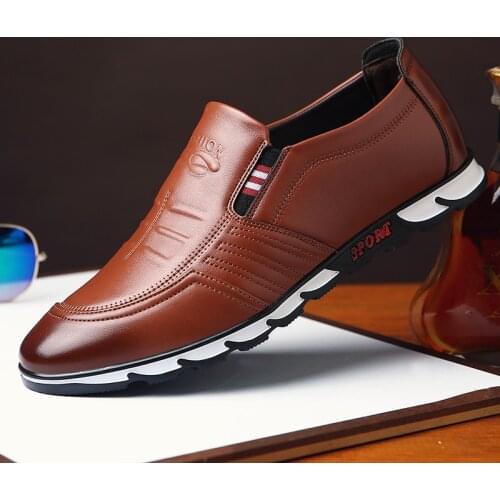 Leather Shoes Men Casual Shoes 2019 New Men Loafers Soft Driving Shoes Mens Flat Moccasins Handmade Chaussure Homme uik90