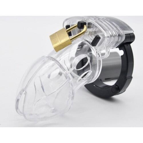 Plastic Male Chastity Device Adjustable Cuff Ring Male Multifunction Chastity Lock Bondage Belt Cock Cage Adult Sex Toy