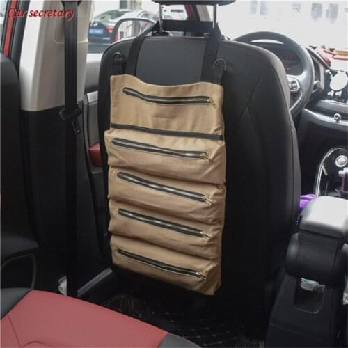 2pcs Car Multi-functional Backseat Storage Bag Multi-pocket Car Organizer Car Storage Hanging Bag Universal Auto Seat Organizer