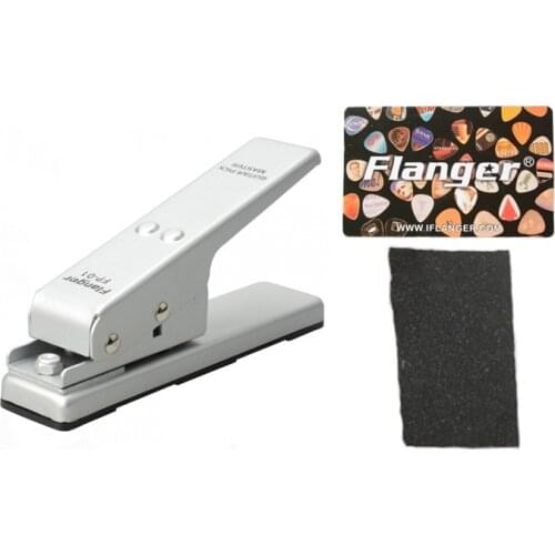 Professional Flanger FP-01 Creative Guitar pick trimmer Guitar Plectrum Punch Pick Maker Cutter DIY +Card + Sanding Paper Silver