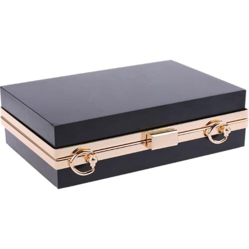 Rectangle Metal Frame Box Purses Handles for DIY Handbags Evening Bag Clutch Accessories F42A