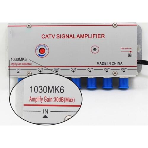 1 in 6 out CATV Cable Digital TV Video Signal Amplifier AMP Booster Splitter Broadcast Equipments TV Divider Shipping US EU Plug