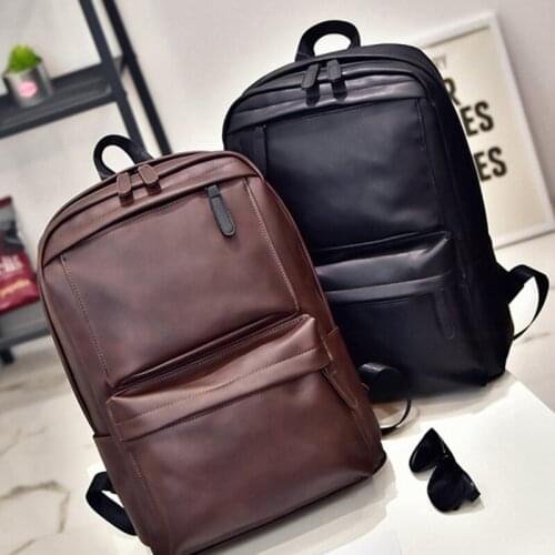 2021 Couples New Style PU Leather Backpack Double Bib Horizontal Pull Backpack Computer Bag Mens Bag Mens Backpack