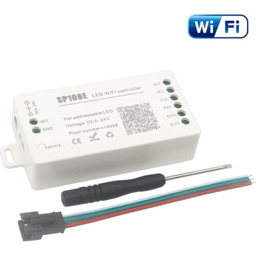 SP108E LED Wifi Magic Controller WS2812B WS2811 Etc LED Strip Module Light Smart APP Wireless Control 2048 Pixels IOS DC5-24V