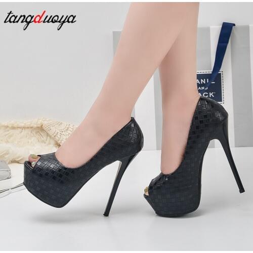 Platform high heels sexy shoes women high heels 2019 pumps silver black high heels platform heels 14cm party high heels zapatos