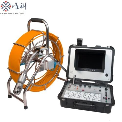 Vicam Industrial Conduit Discover 60m 80m fiberglass cable Sewer Drain Plumbing with Digital Meter Counter Camera