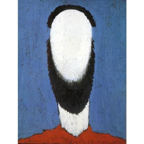 High quality Oil painting Canvas Reproductions Head of Peasant (1934) By Kazimir Malevich hand painted