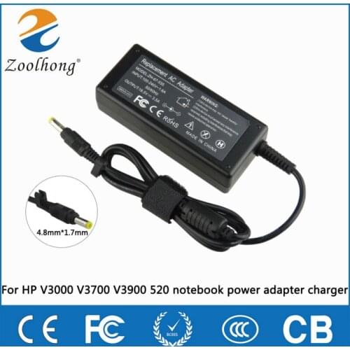 18.5V 3.5A 4.8*1.7mm 65W AC Laptop Charger Adapter For HP Compaq 6720s 500 510 520 530 540 550 620 625 G3000 pavilion dv4000