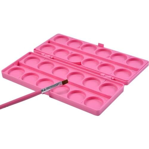 1pc 24 Grids Nail Art Color Palette Acrylic Gel Polish Holder Drawing Color Paint Dish Glue Display Photo Tool T0573