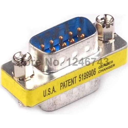 1PCS 9 Pin RS-232 DB9 Male to Male Serial Cable Gender Changer Coupler Adapter Hot WorldwidePromotion