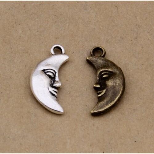 100pcs Vintage Moon Charms Jewelry Making For Bracelet/necklace/bags/apparel/Shoes Decoration Fashion DIY Jewelry Accessories