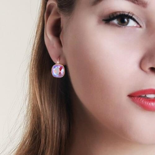 11.11 Square Jewels Luxury Stud Earrings Made with Austrian Crystal Fashion Earings Jewellery Bijoux Gifts for Women Christmas