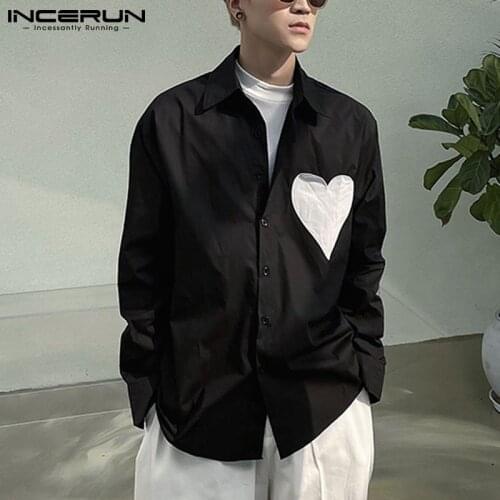 2021 Fashion Men Shirt Brand Printing Turn Down Collar Long Sleeve Casual Korean Shirts Streetwear Camisas Hombre S-5XL INCERUN