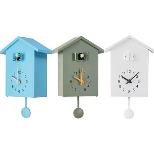3Colors Modern Plastic Bird Cuckoo Design Quartz Wall Hanging Clock Timer Quartz Wall Clock for Home Office Decoration