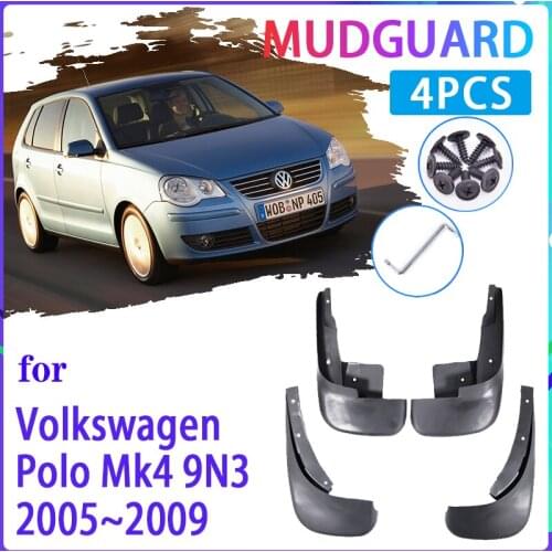 4 PCS Car MudFlaps for Volkswagen VW Polo Mk4 9N3 2005~2009 Mudguard Splash Guards Fender Auto Accessories