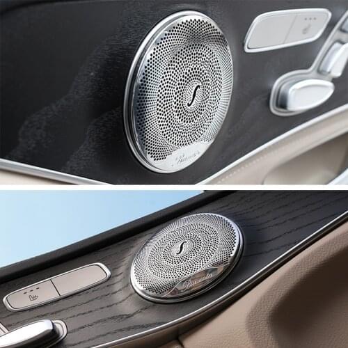 4pcs car styling car audio speaker door loudspeaker trim sticker cover for Mercedes Benz GLC 2016 E class benz W213 C class W205