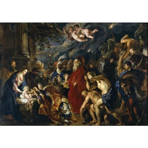Free shipping wall art decoration picture classical Birth of Christ angels expect canvas prints printed on canvas